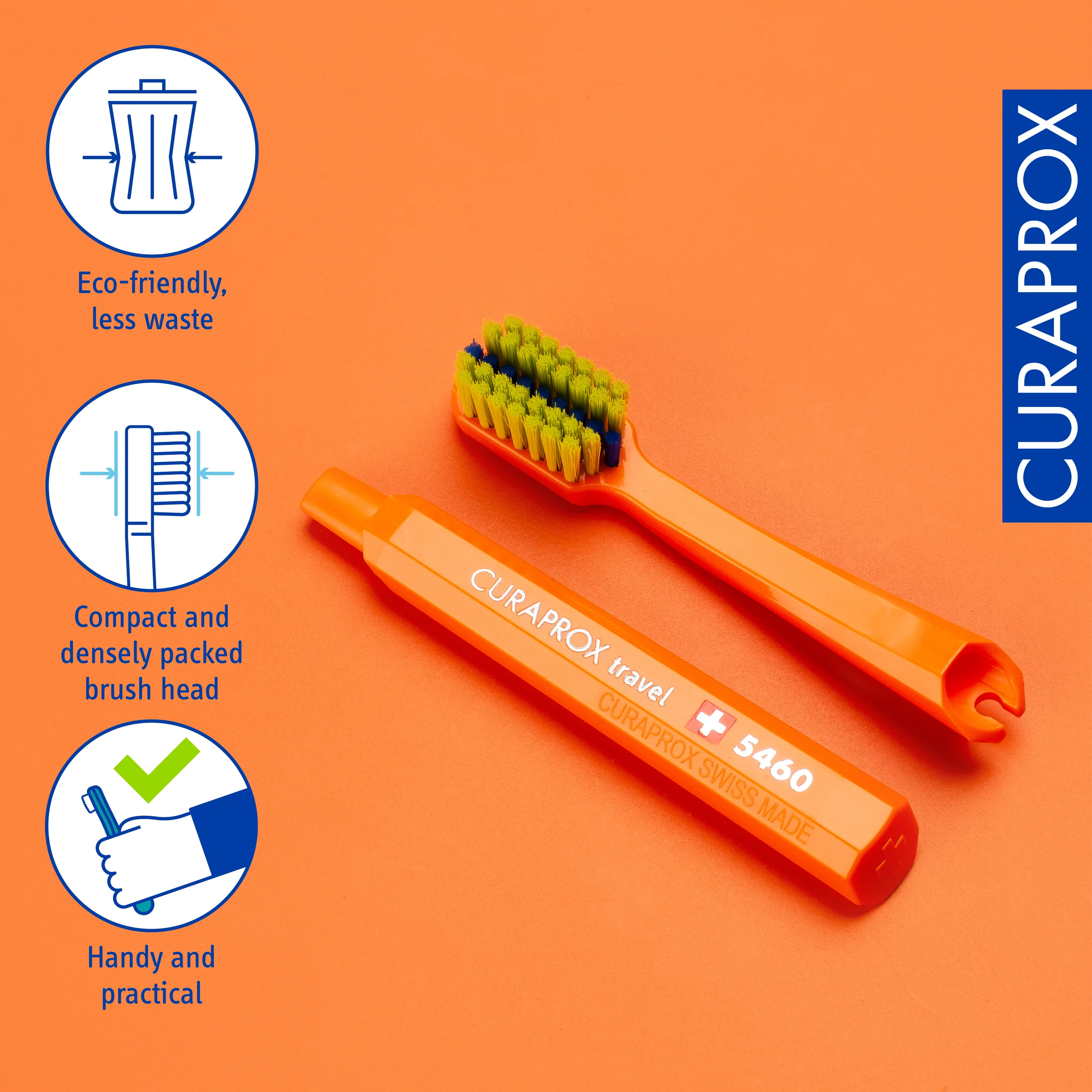 Ortho Travel Set spare brush head, Orange, 2 pcs - Image 4