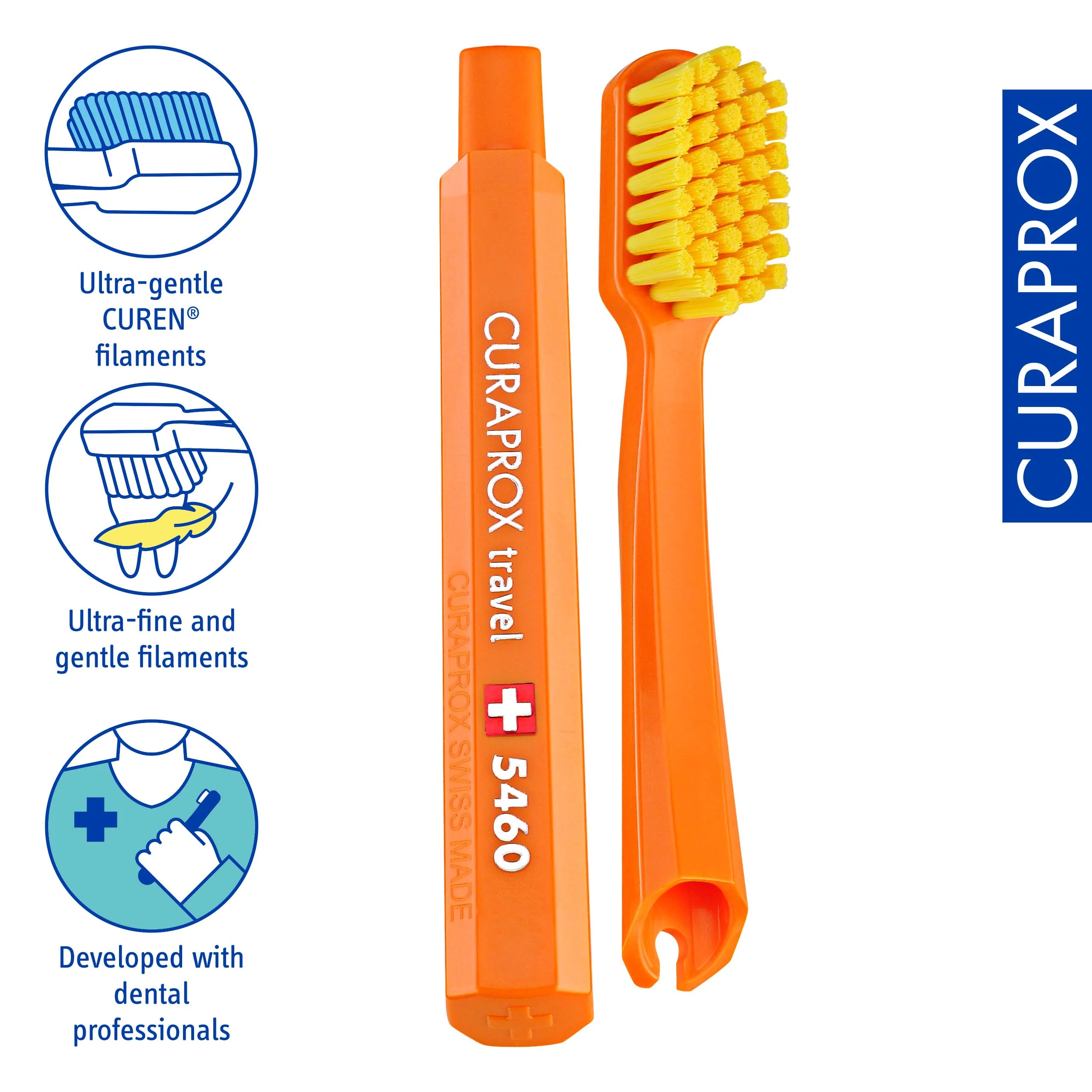 Travel Set spare brush head, Orange, 2 pcs - Image 3