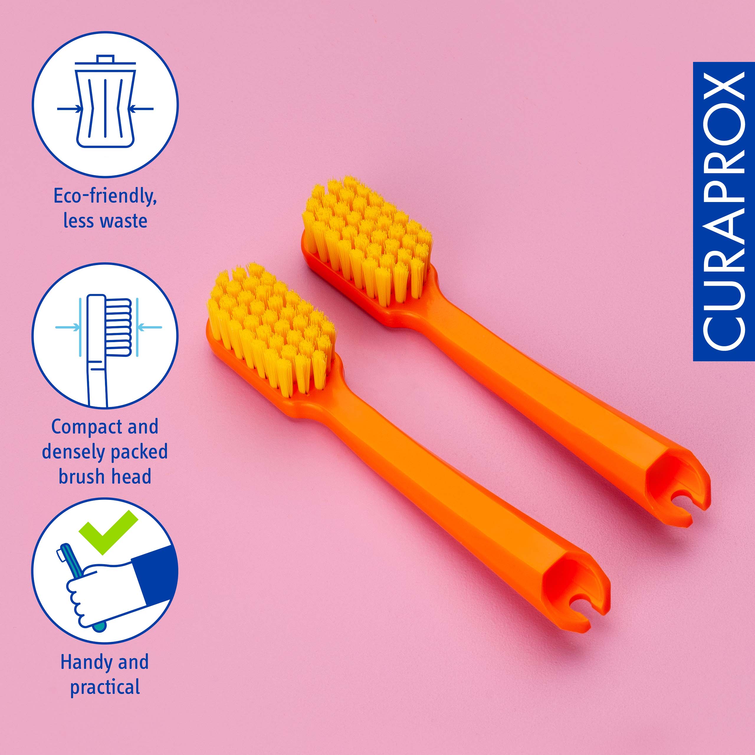 Travel Set spare brush head, Orange, 2 pcs - Image 4