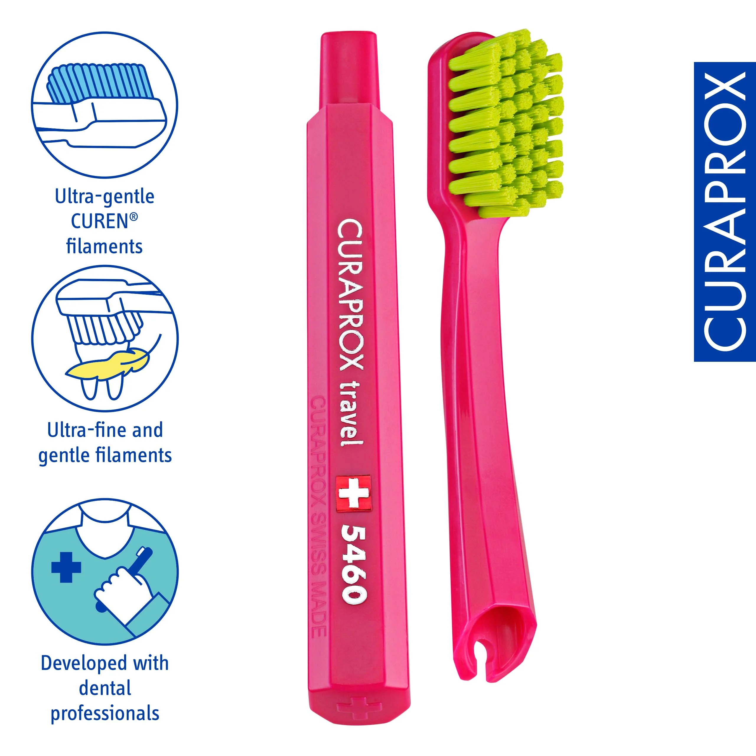 Travel Set spare brush head, Red, 2 pcs - Image 3